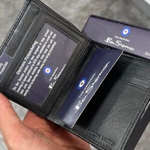 Ben Sherman Black Genuine Leather Bi-Fold Wallet - Open to Offers